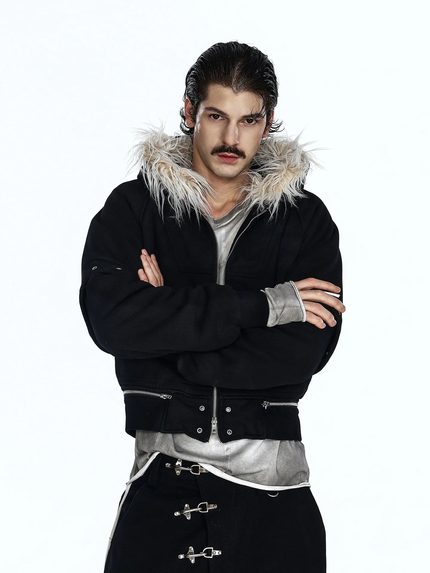 IRREGULAR HOODED COTTON JACKET