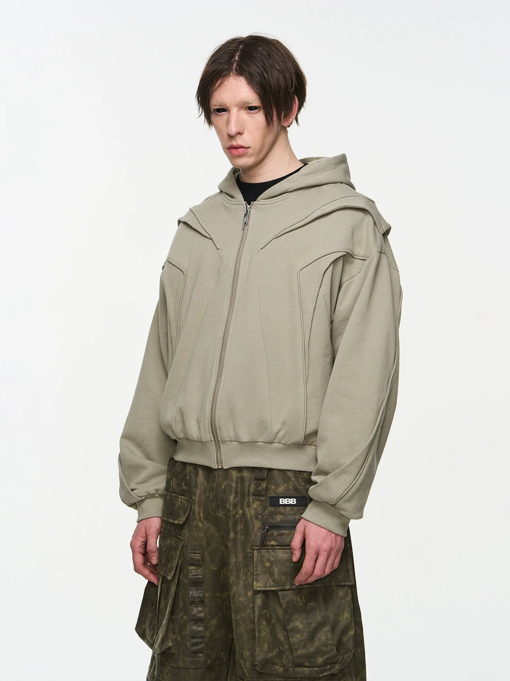 LAYERED SPRING HOODED JACKET