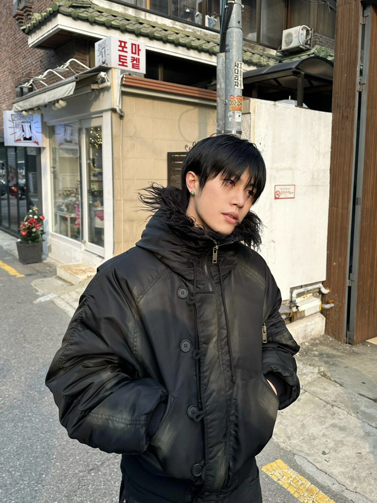 MUD-DYED BOMBER JACKET