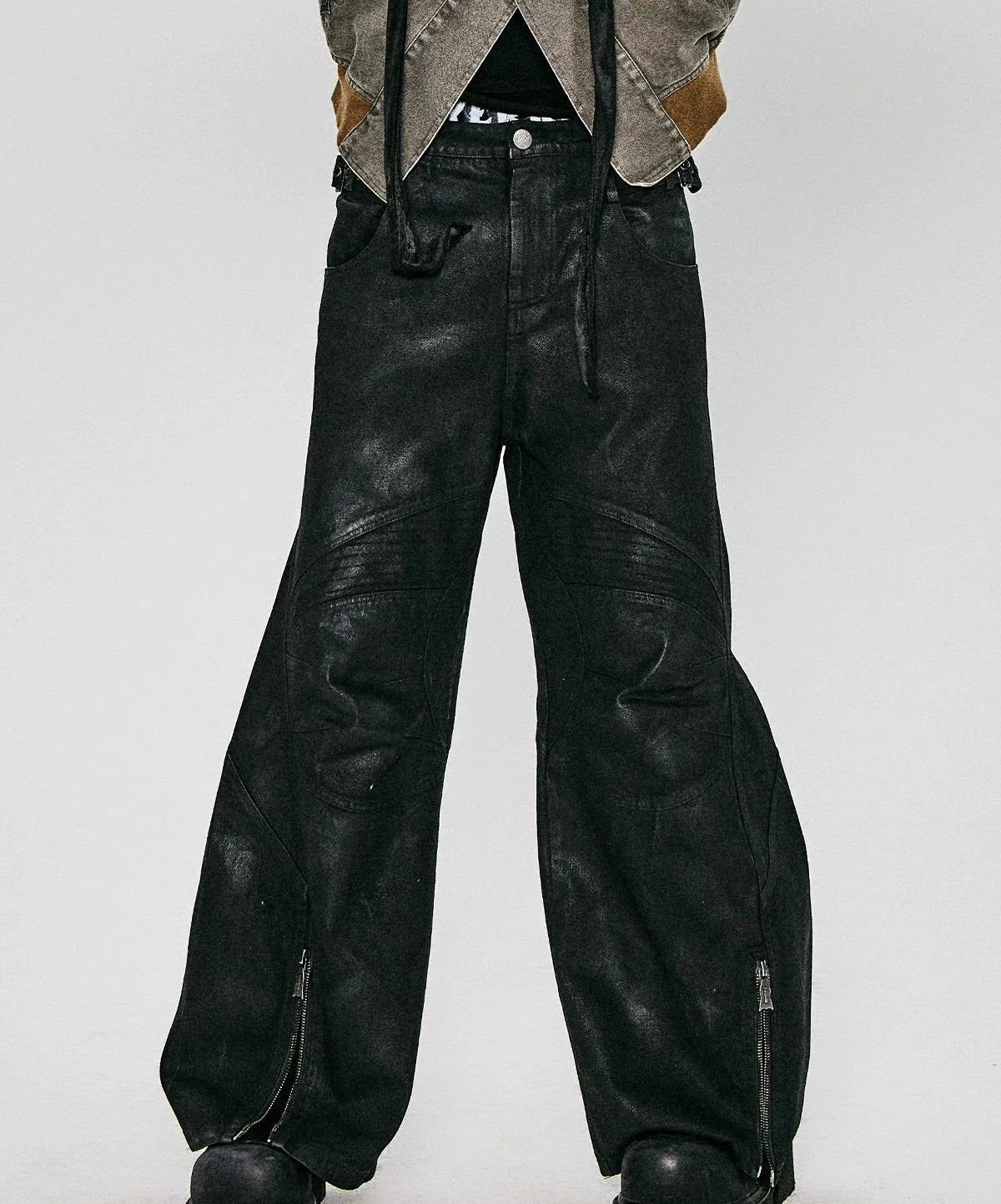 VINTAGE BLACK DENIM TROUSERS