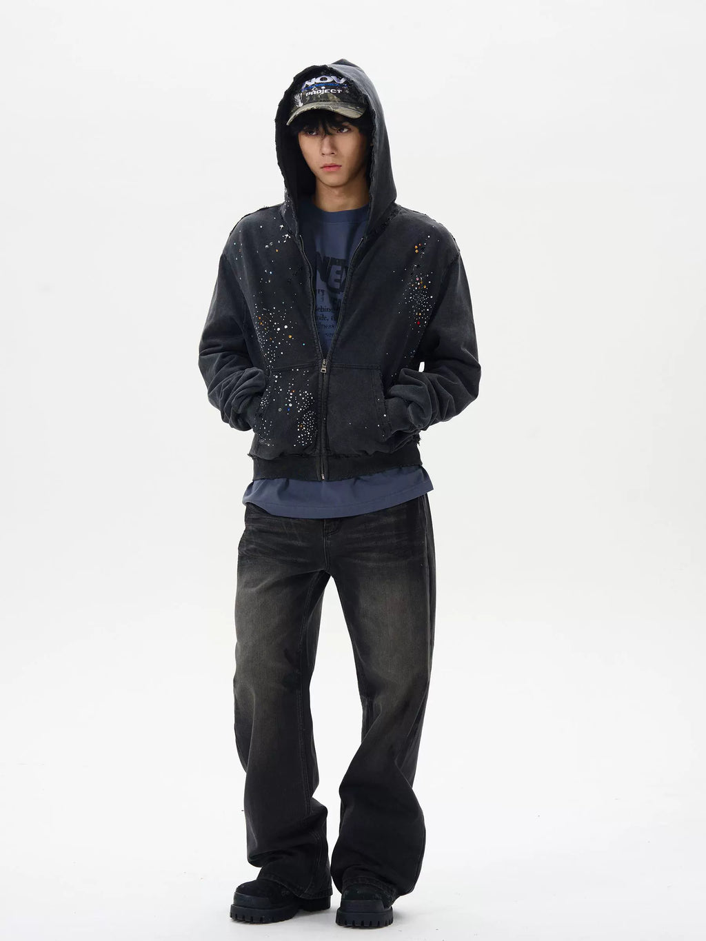 GANGSTER STYLE ZIP CARDIGAN