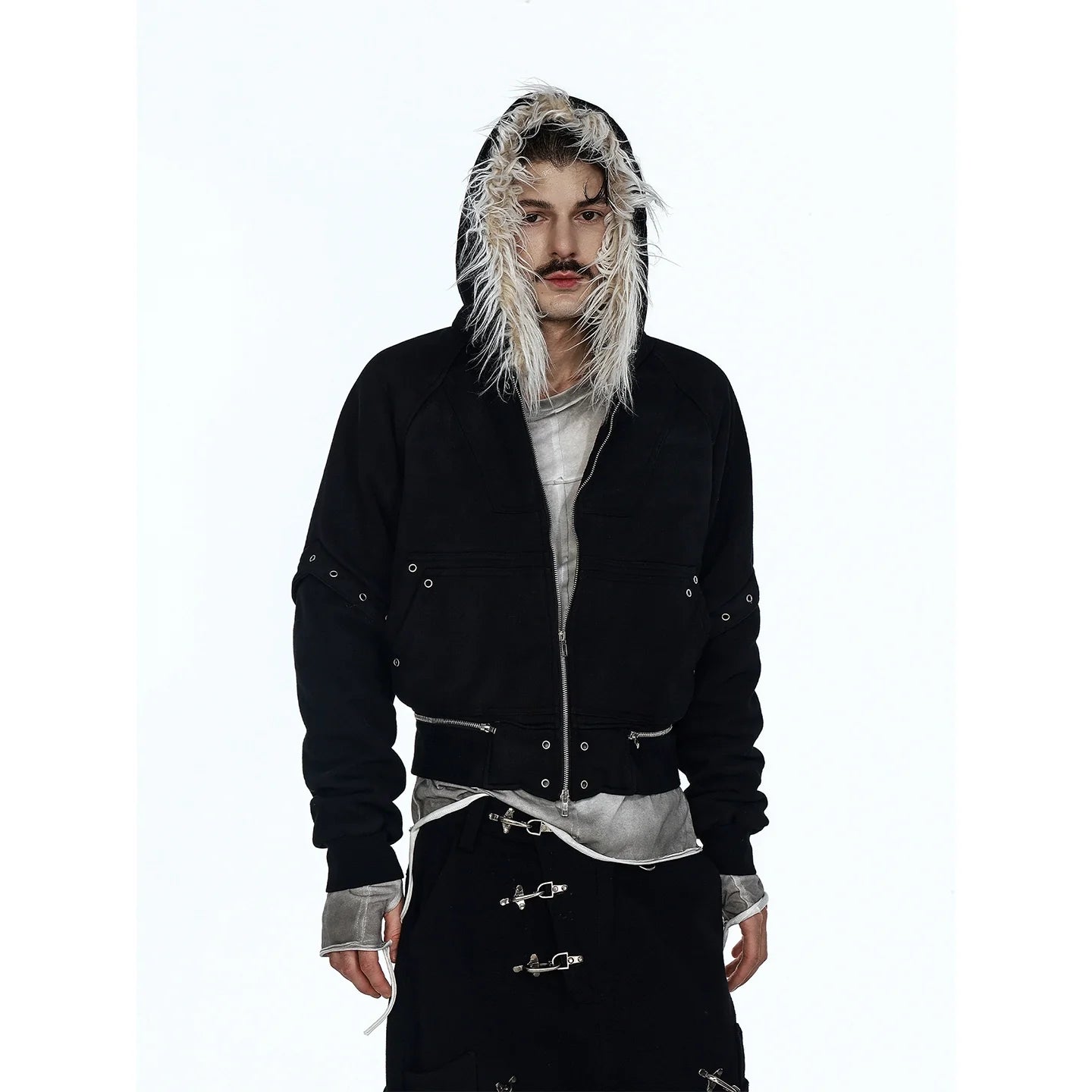 IRREGULAR HOODED COTTON JACKET