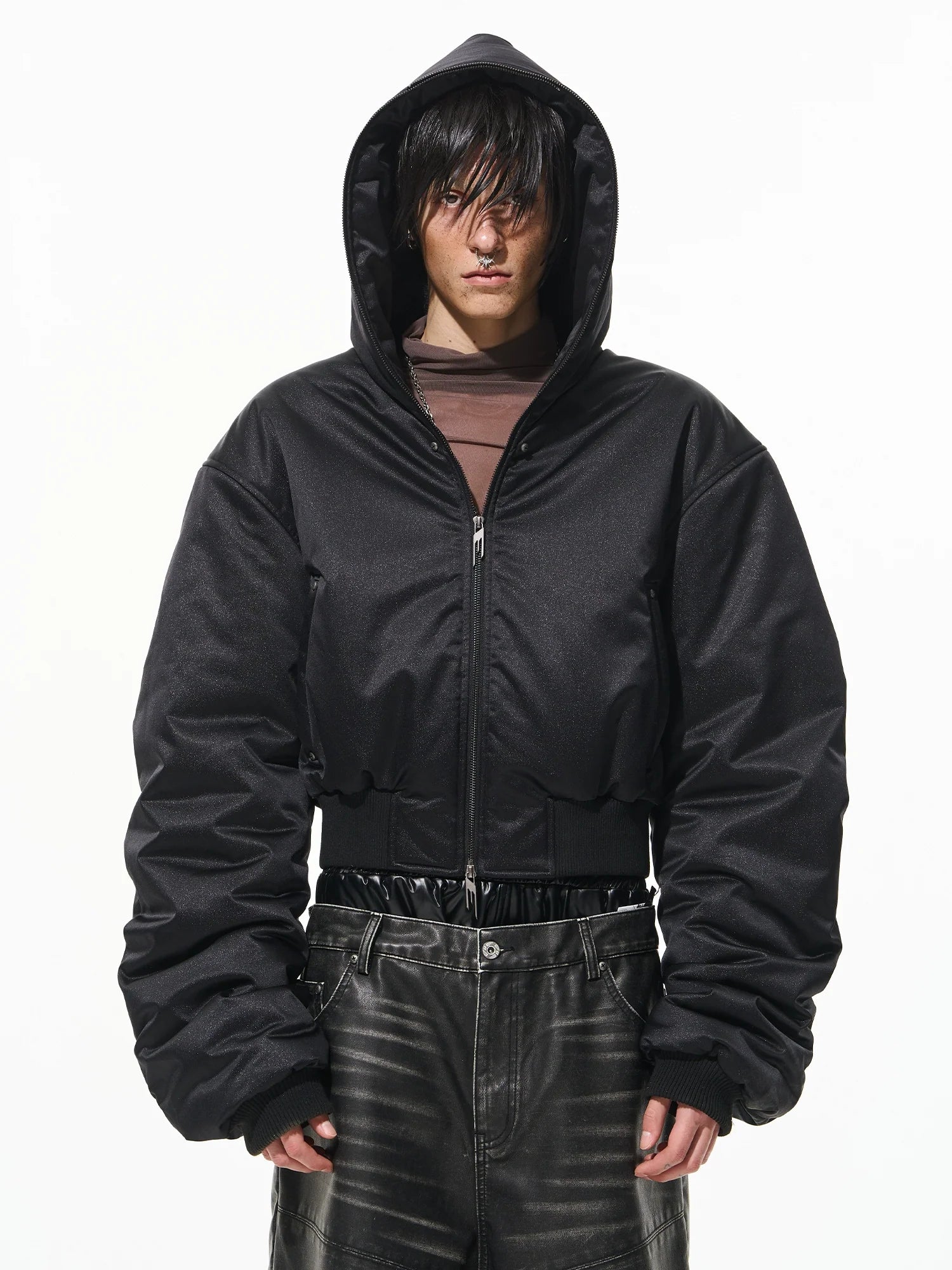 LUXURY HOODED STUDDED JACKET