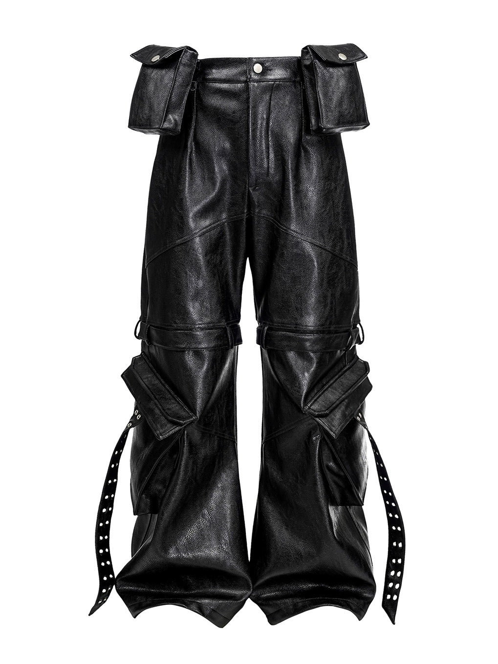 DOUBLE WAIST LEATHER PANTS
