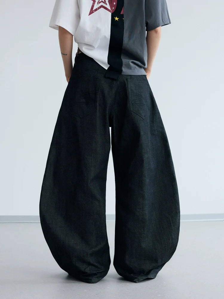 BLACK WIDE LEG JEANS