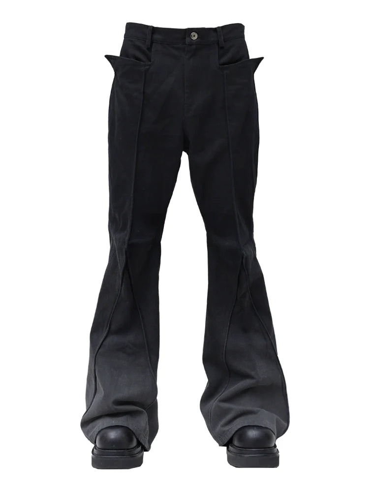 TRENDY AGED DENIM FLARED PANTS