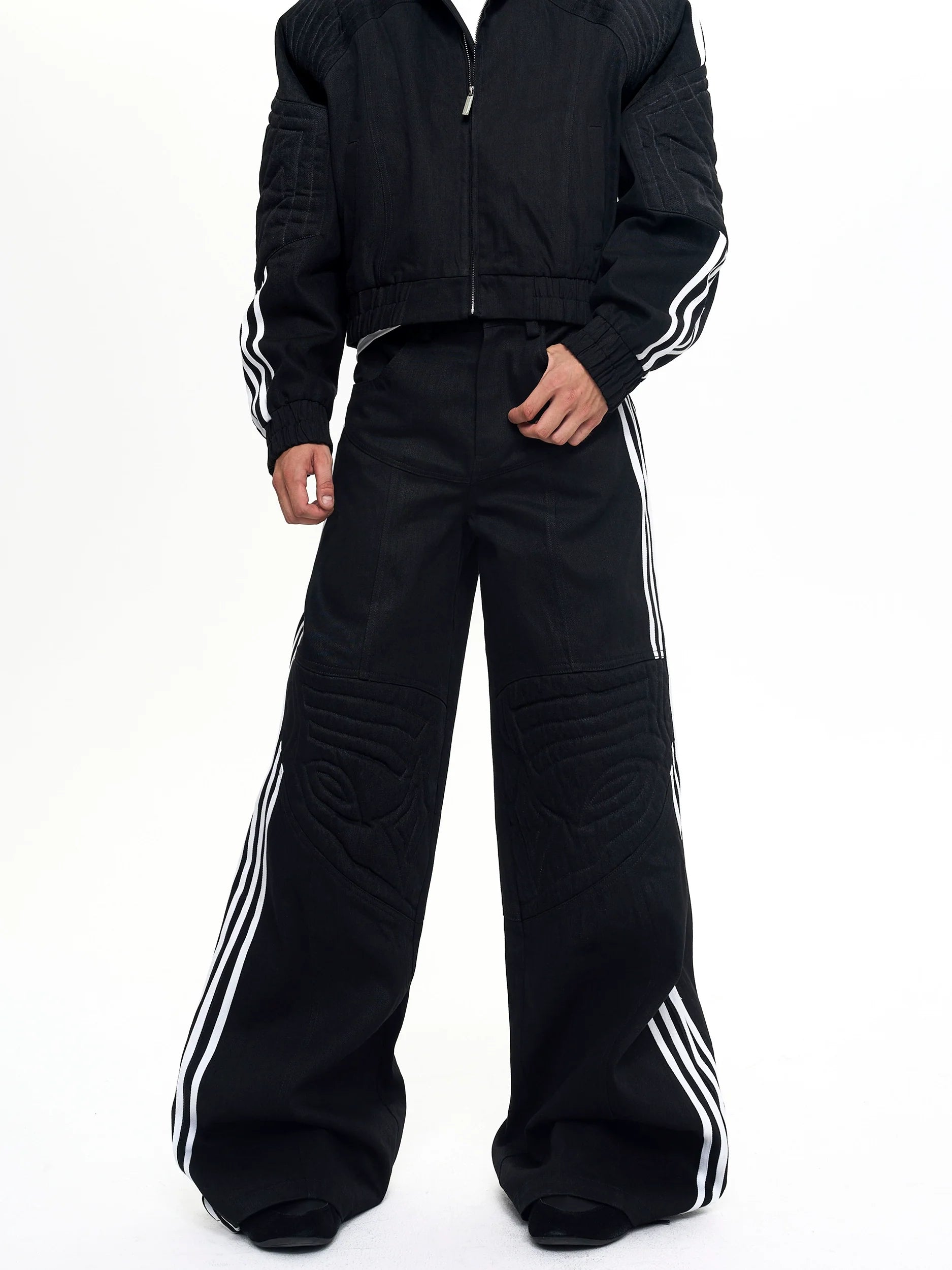 [SET-UP]FOUR-LINE DENIM PANTS