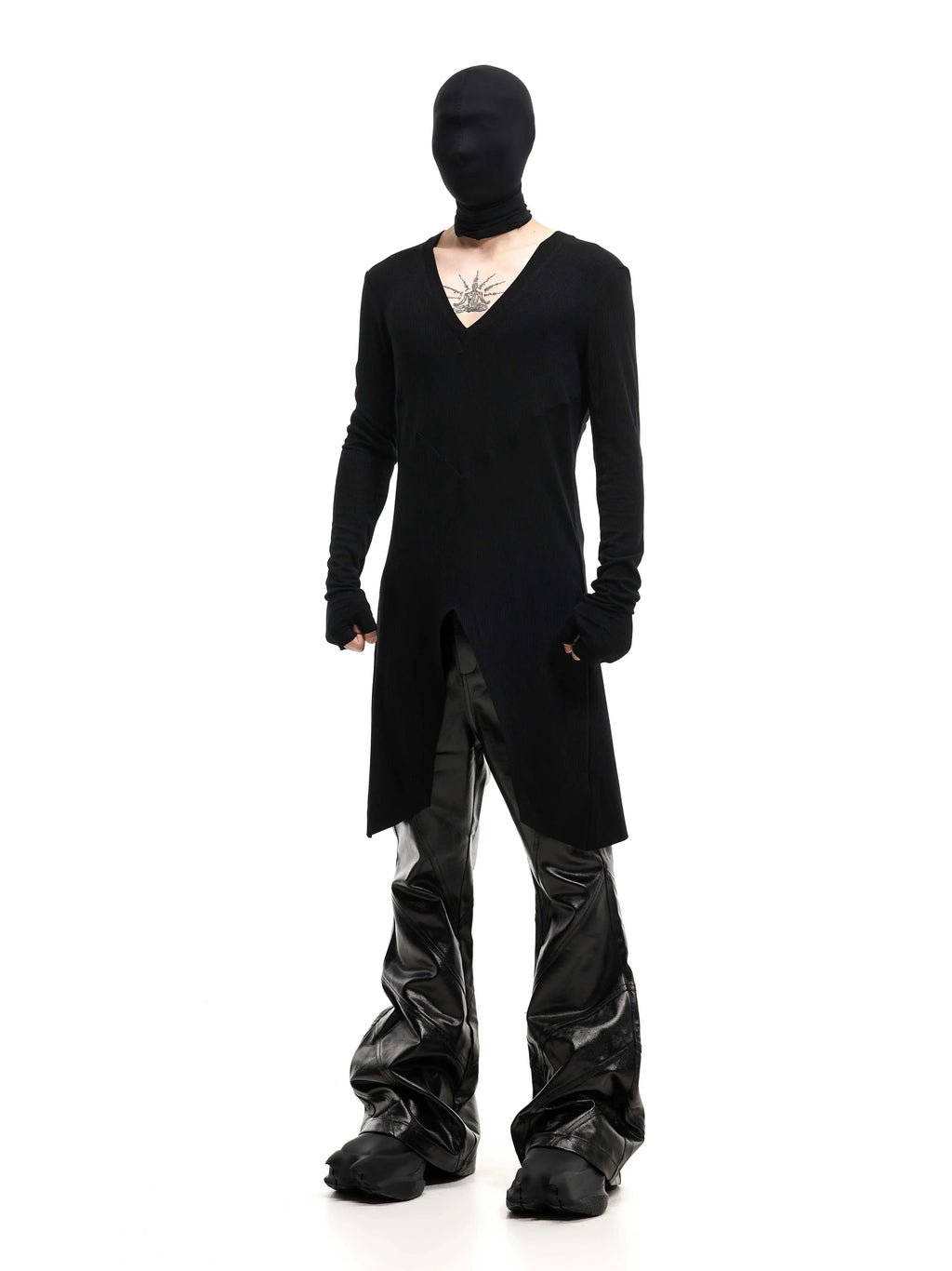 V-NECK KNIT LONG SLEEVE SHIRT