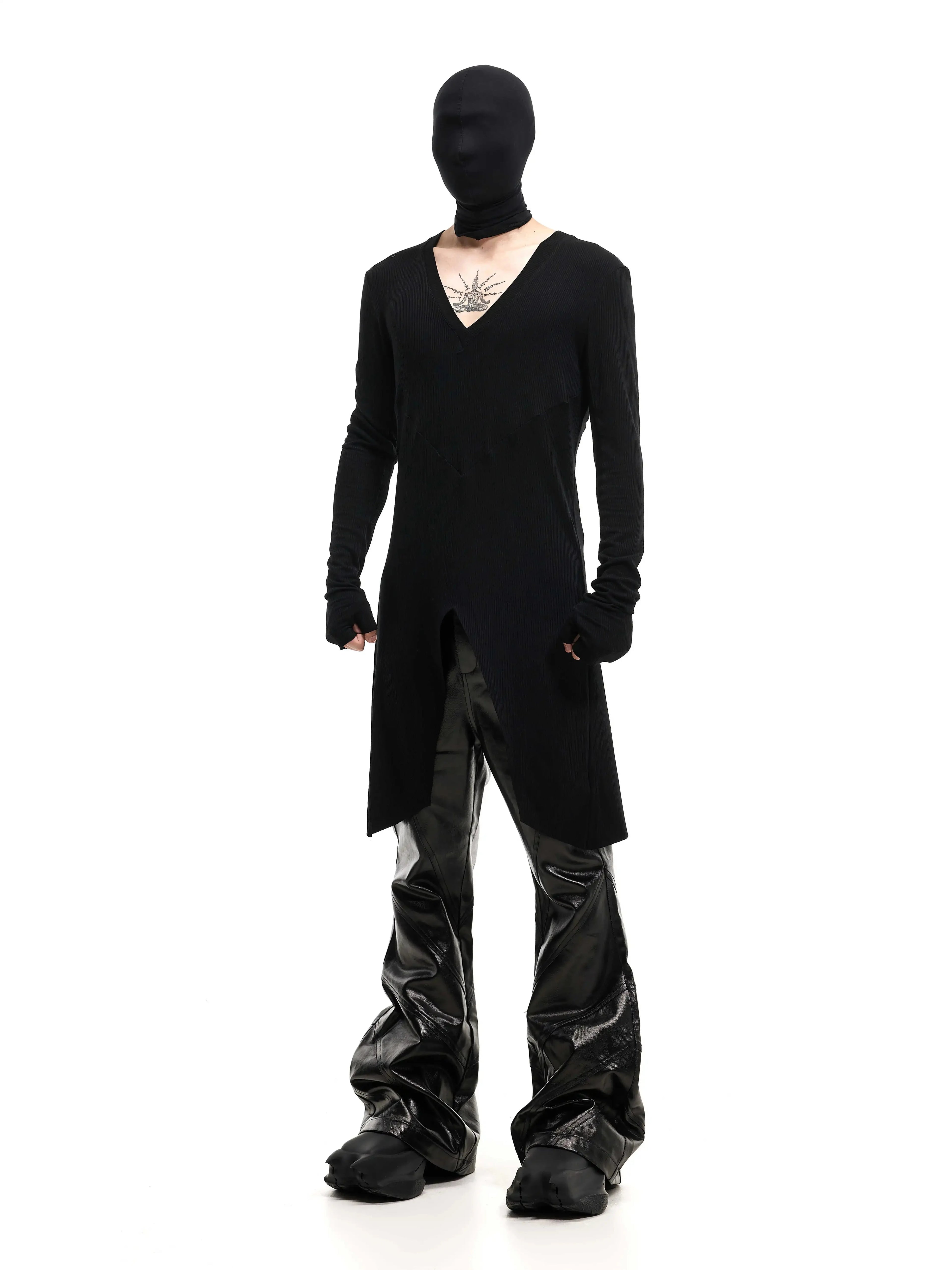 V-NECK KNIT LONG SLEEVE SHIRT