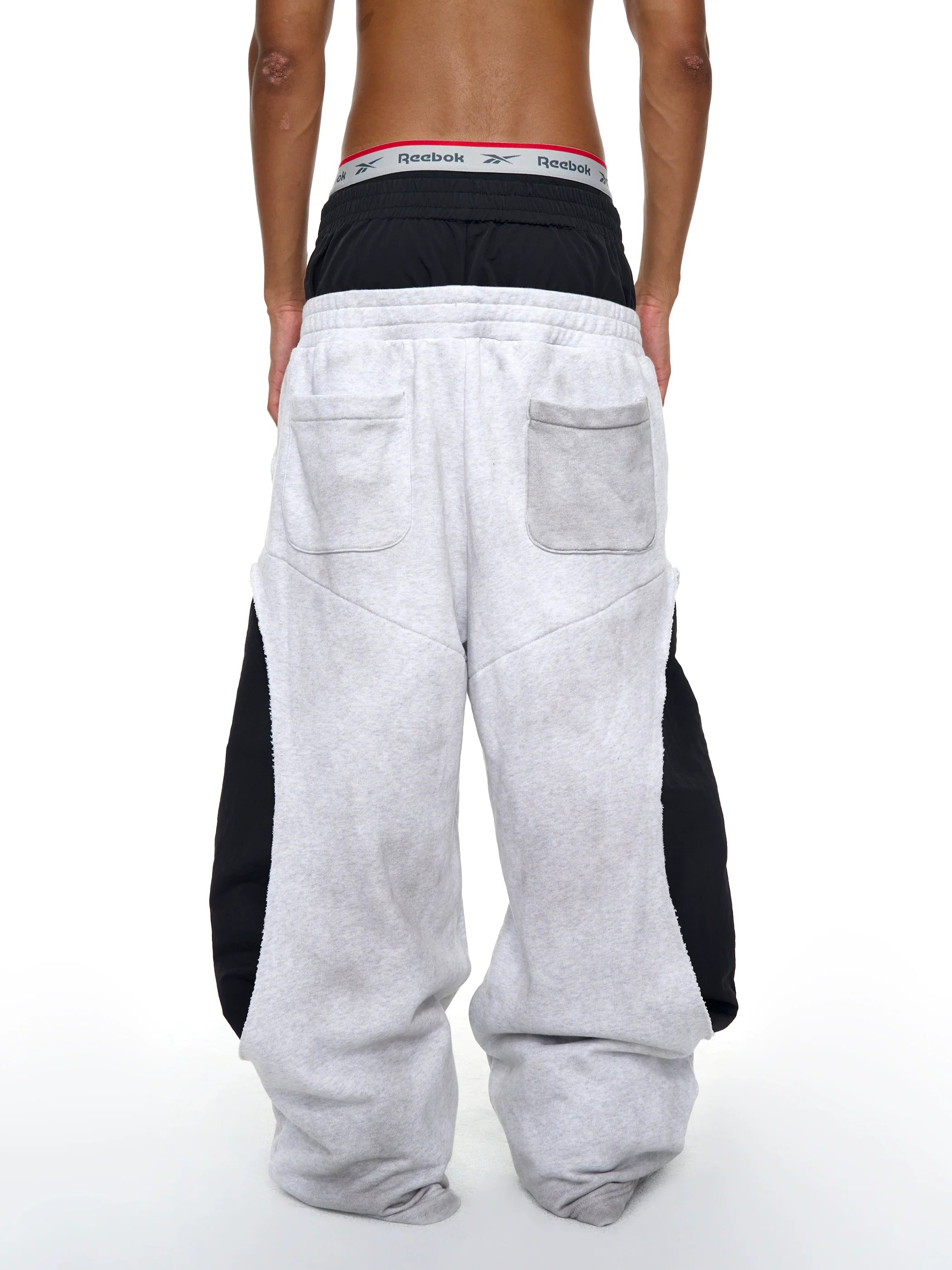 COLOR BLOCK WIDE LEG PANTS